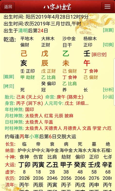 元亨利贞八字排盘